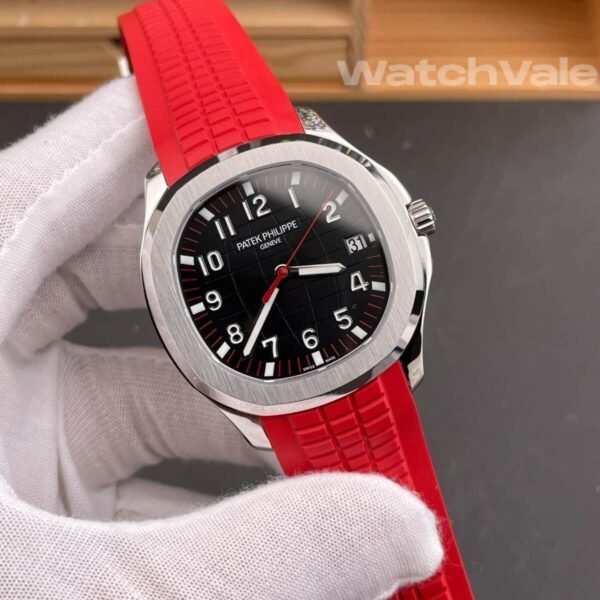 Patek Philippe Aquanaut 5167A-001 black dial red rubber strap 1:1 super clone