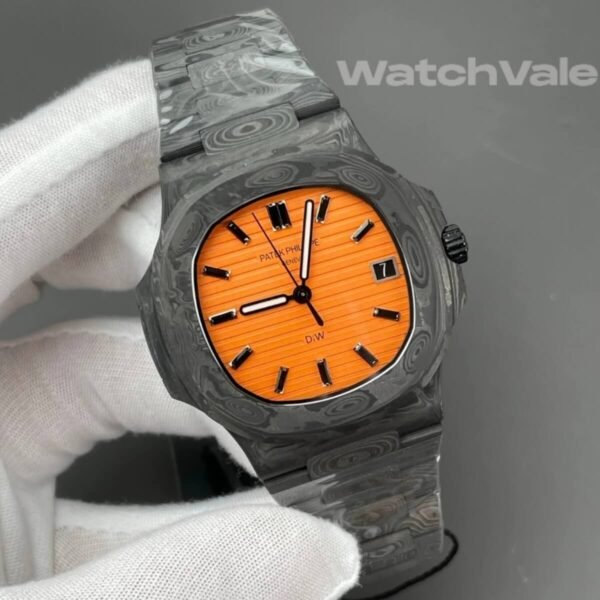 Patek Philippe Nautilus 5711 DiW All Carbon Black Orange Dial Full Carbon Bracelet