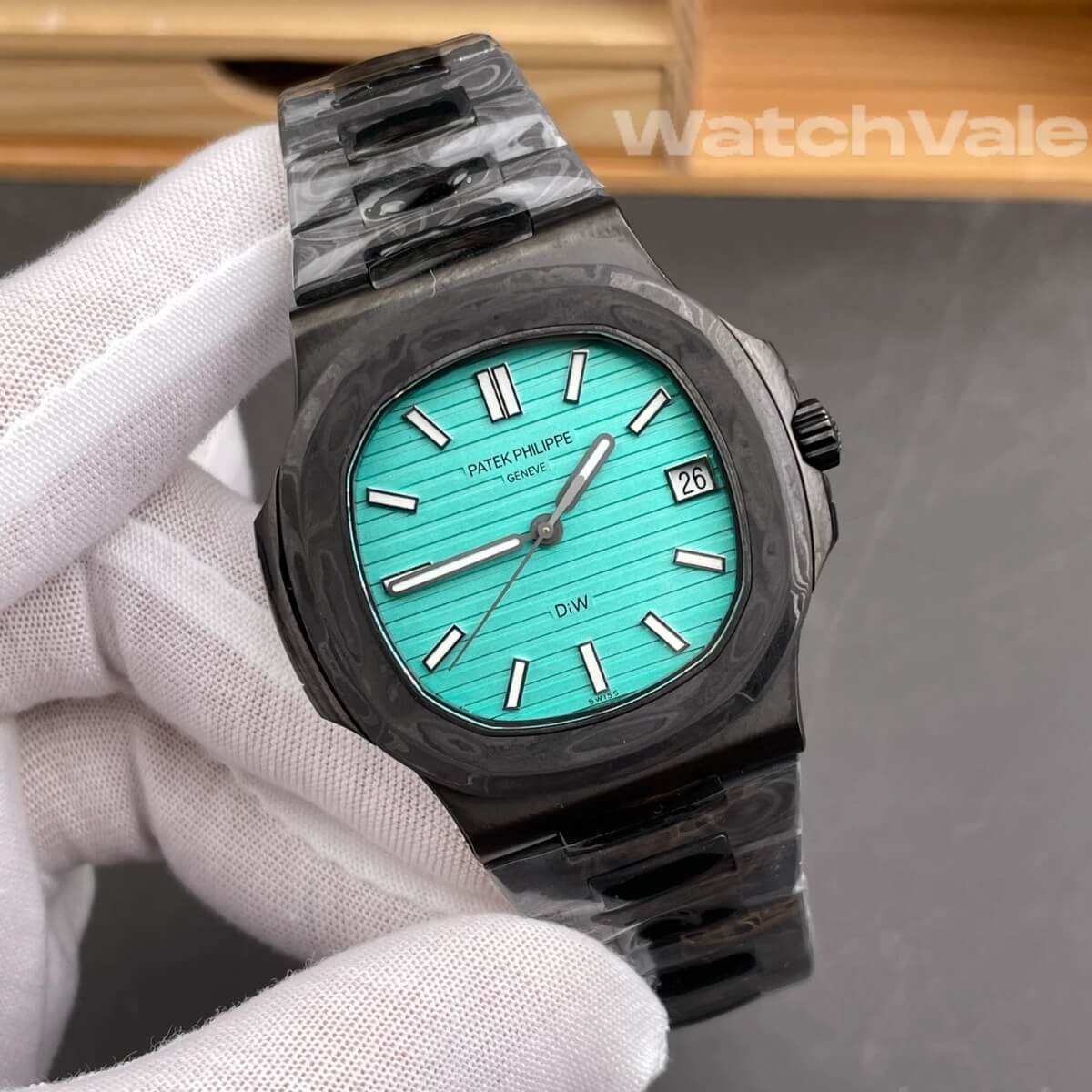 Patek Philippe Nautilus 5711 DiW full carbon turquoise dial full carbon bracelet 1:1 super clone
