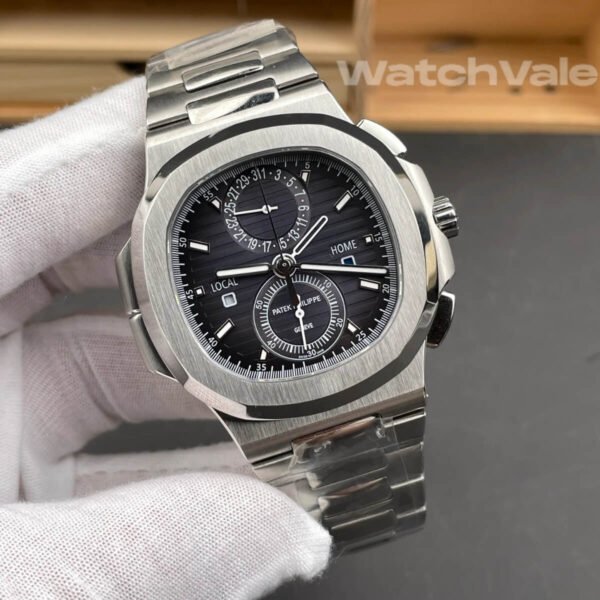 Patek Philippe Nautilus Travel Time Chronograph 5990/1A-001 black dial stainless steel bracelet 1:1 super clone