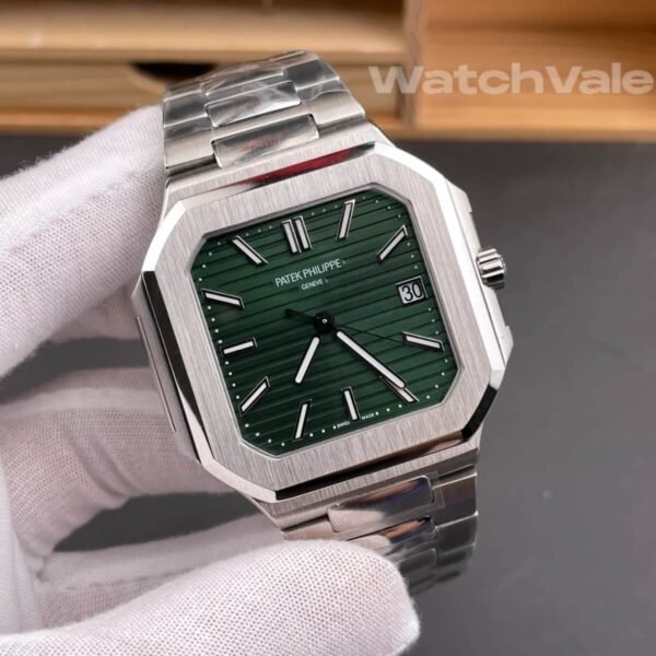 Patek Philippe Cubitus 5821/1A-001 olive green sunburst dial stainless steel bracelet 1:1 super clone