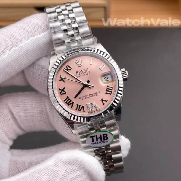 Rolex Datejust 36 126234 pink Roman VI and IX diamond dial white gold fluted bezel Jubilee bracelet 1:1 super clone