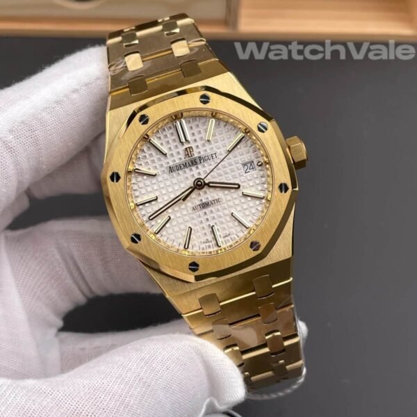 Audemars Piguet Royal Oak Selfwinding 15450BA white dial yellow gold best replica
