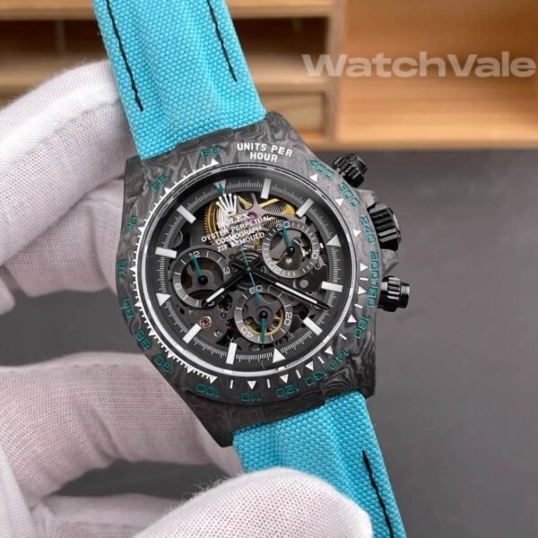 Rolex Cosmograph Daytona ZIF REMOULD Tiffany Blue skeleton forged carbon turquoise fabric strap 1:1 super clone
