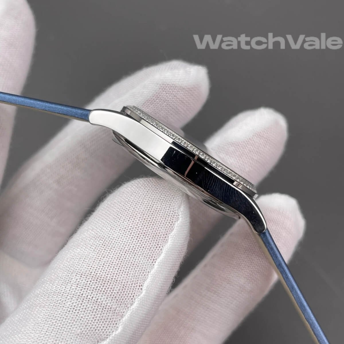 Patek Philippe Calatrava midnight blue embossed dial close up super clone watch