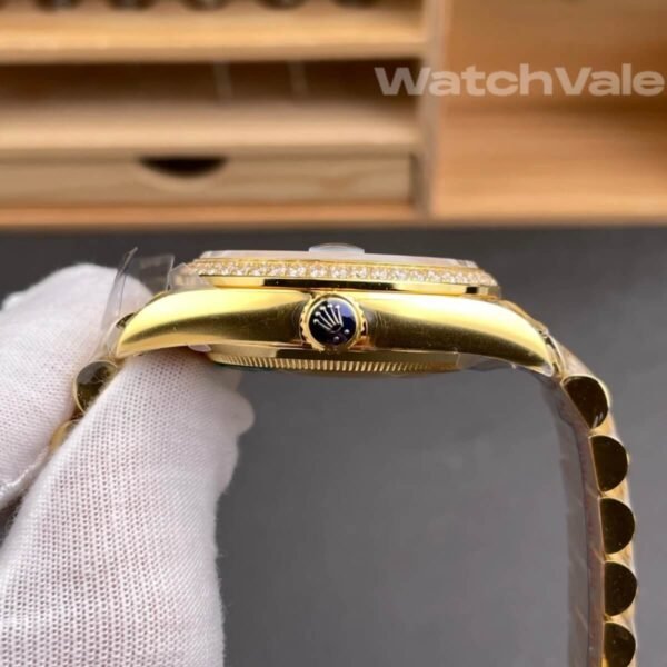 Rolex Day-Date 36 128348RBR turquoise stone diamond dial close up super clone watch