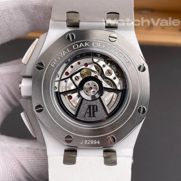 Audemars Piguet Royal Oak Offshore 44mm white rubber strap replica on wrist