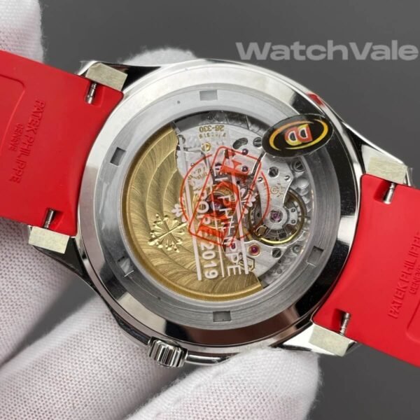 Patek Philippe Aquanaut 40.8mm red rubber strap super clone on wrist