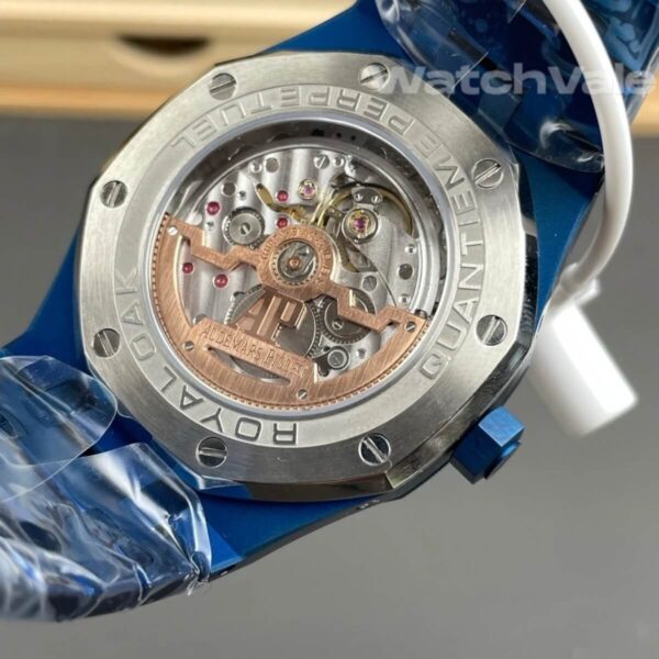 Audemars Piguet Royal Oak Perpetual Calendar 41mm blue ceramic bracelet replica on wrist