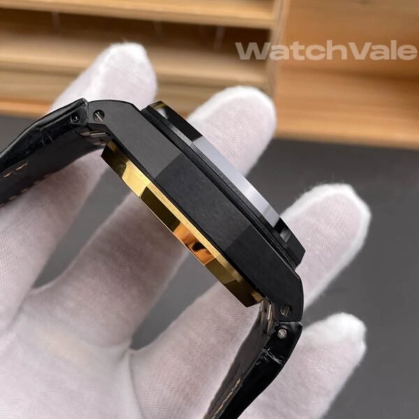 Black Méga Tapisserie dial yellow gold accents Audemars Piguet Royal Oak Offshore replica watch