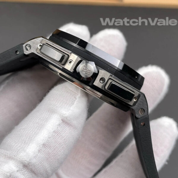 Black Méga Tapisserie dial black ceramic bezel steel case Audemars Piguet Royal Oak Offshore replica watch