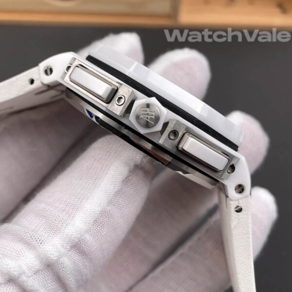 White ceramic dial blue subdials Audemars Piguet Royal Oak Offshore replica watch