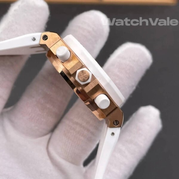 Silver Lady Tapisserie dial diamond bezel rose gold Audemars Piguet Royal Oak Offshore replica watch