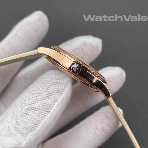 Champagne embossed dial diamond bezel rose gold Patek Philippe Calatrava super clone watch