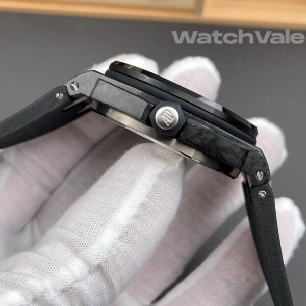 Black Méga Tapisserie dial forged carbon case Audemars Piguet Royal Oak Offshore Diver replica watch