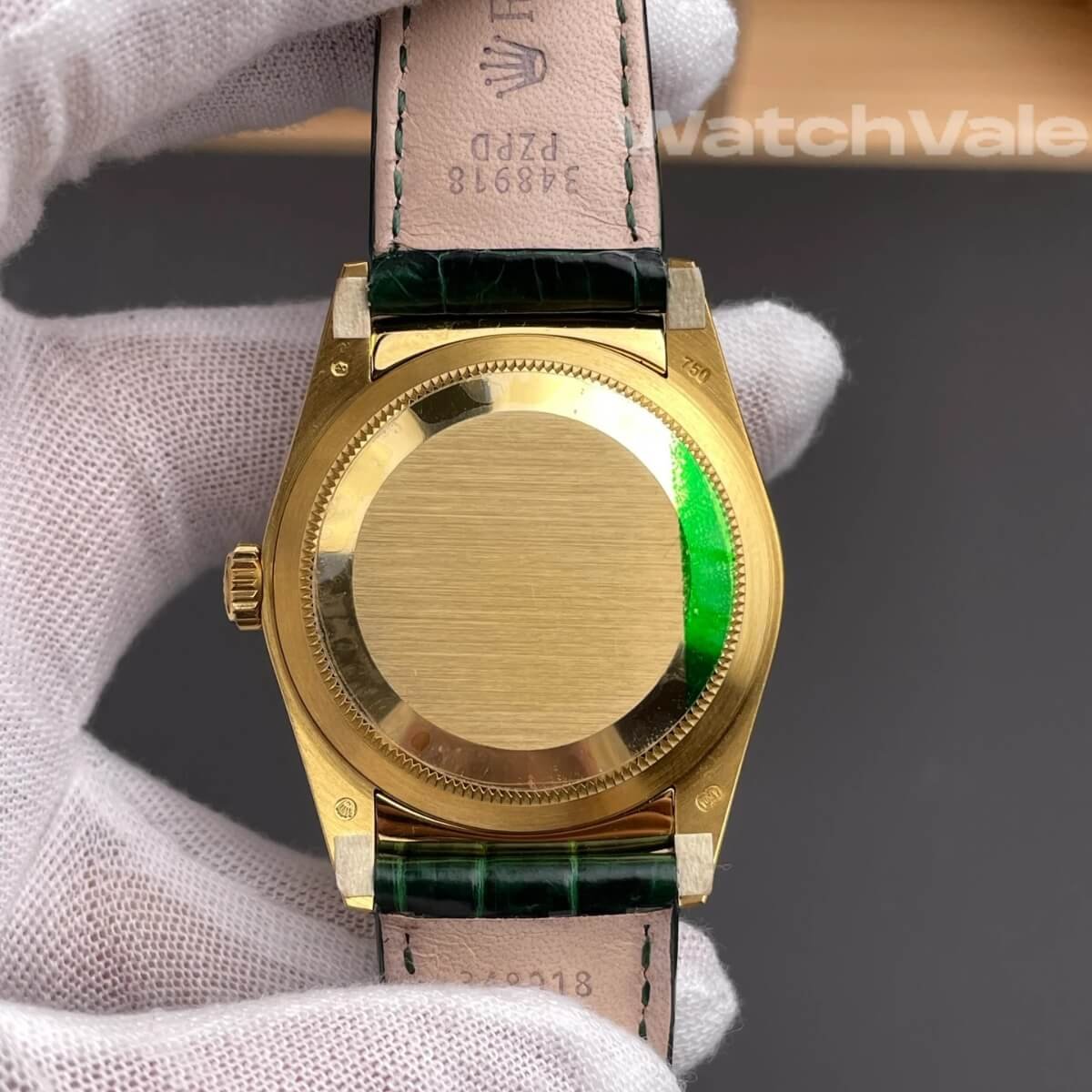 Yellow gold fluted bezel green dial Rolex Day-Date 36 128238 super clone watch