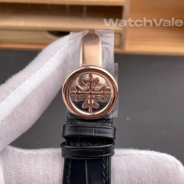 Patek Philippe Grand Complications Celestial black alligator strap detail super clone