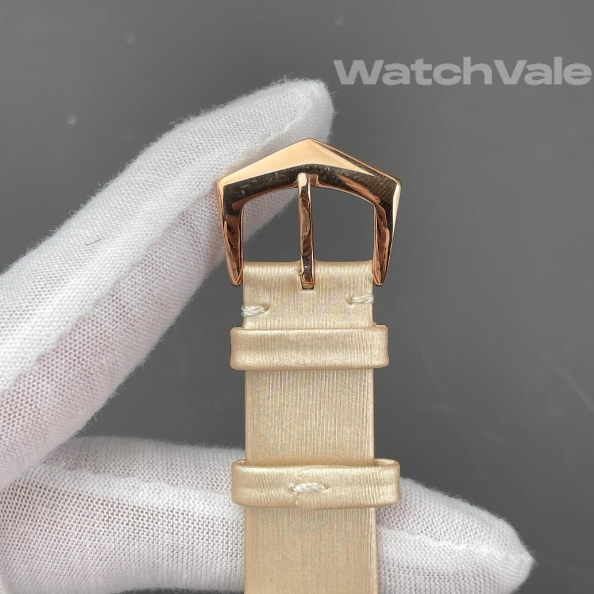 Patek Philippe Calatrava champagne satin strap detail super clone