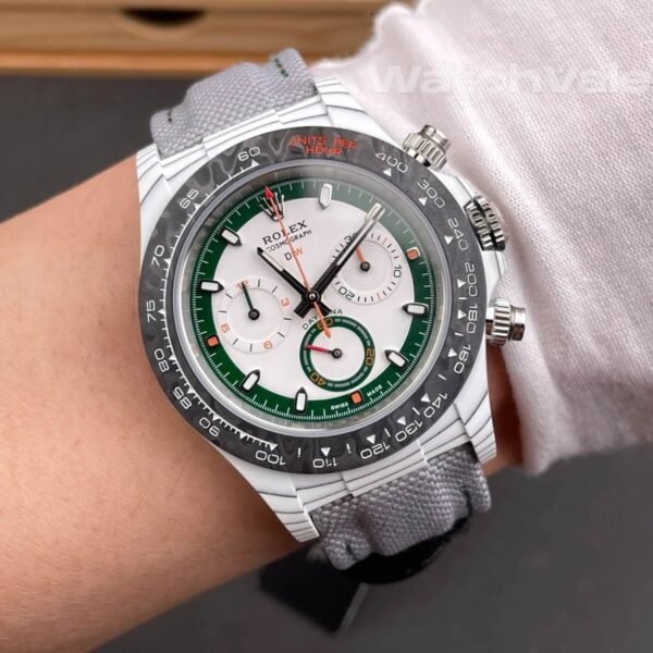 Rolex Cosmograph Daytona DiW Golfer grey nylon strap detail super clone