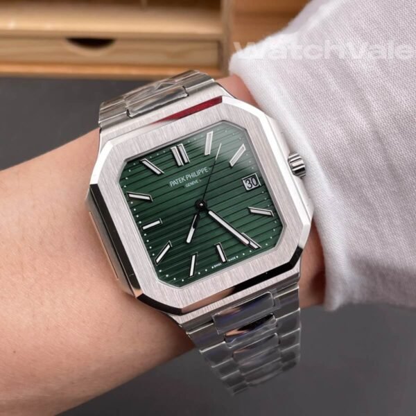 Patek Philippe Cubitus 5821/1A-001 olive green super clone watch back view