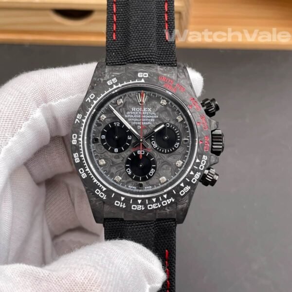Rolex Cosmograph Daytona DiW black fabric strap detail super clone