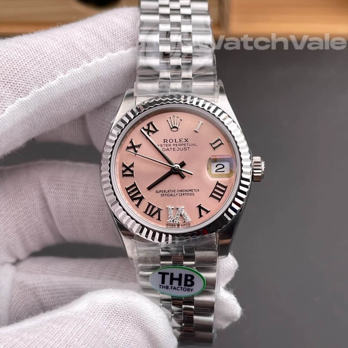 Rolex Datejust 36 126234 pink dial date window cyclops super clone watch