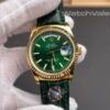 Rolex Day-Date 36 128238 green alligator strap detail super clone