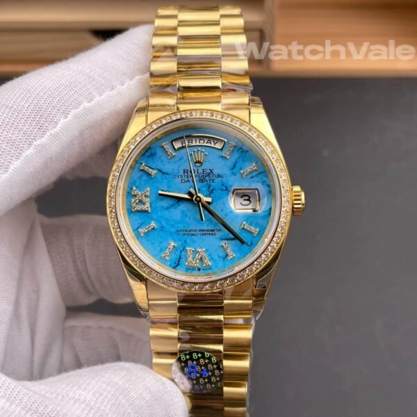 Rolex Day-Date 36 128348RBR day date window cyclops diamond markers super clone watch