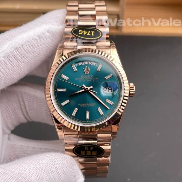 Rolex Day-Date 40 228235 baguette diamond markers day date window cyclops super clone watch