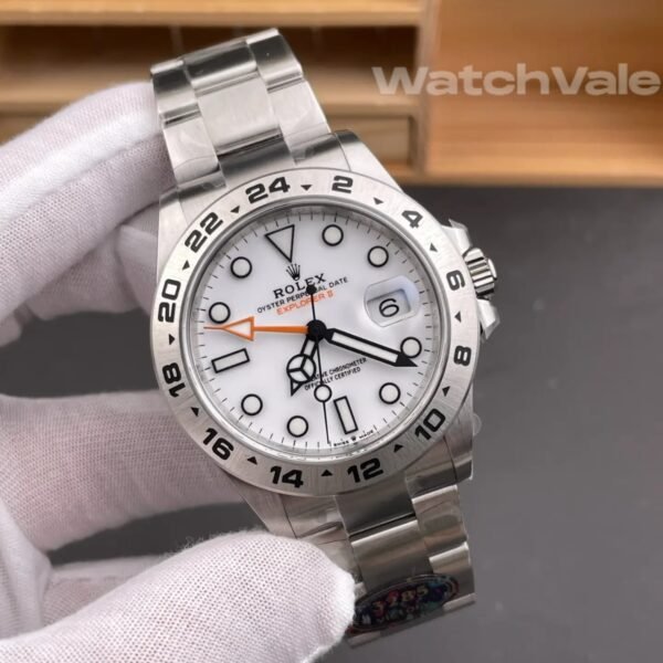Oystersteel case Polar white dial Rolex Explorer II 226570 super clone watch