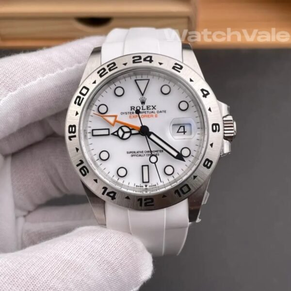 Rolex Explorer II 226570 42mm white rubber strap super clone on wrist