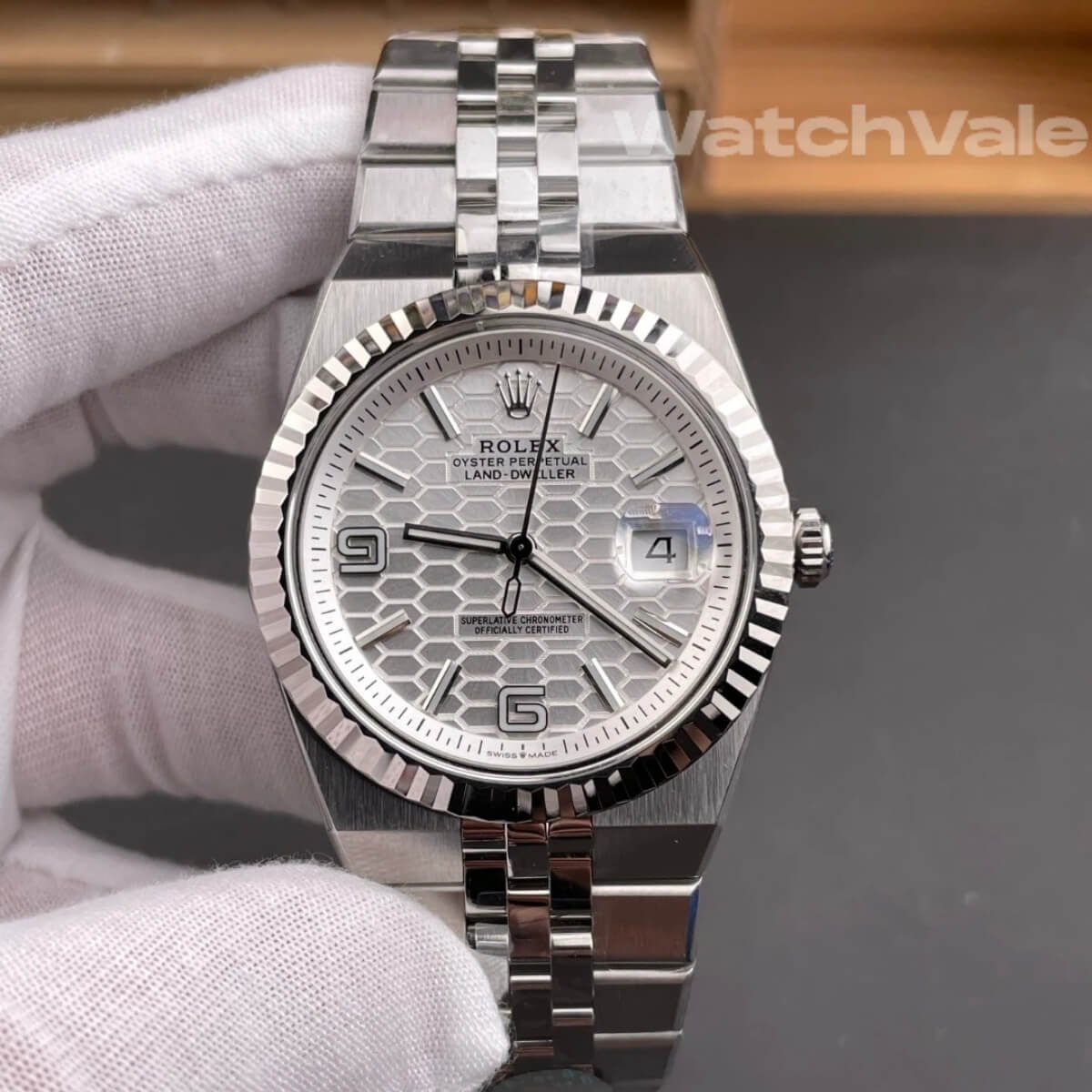 Rolex Land-Dweller 40 127334 date window cyclops honeycomb dial super clone watch